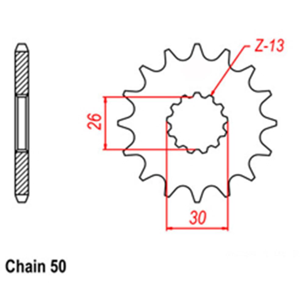 FRONT SPROCKET - STEEL WITH RUBBER CUSH 19T 530P