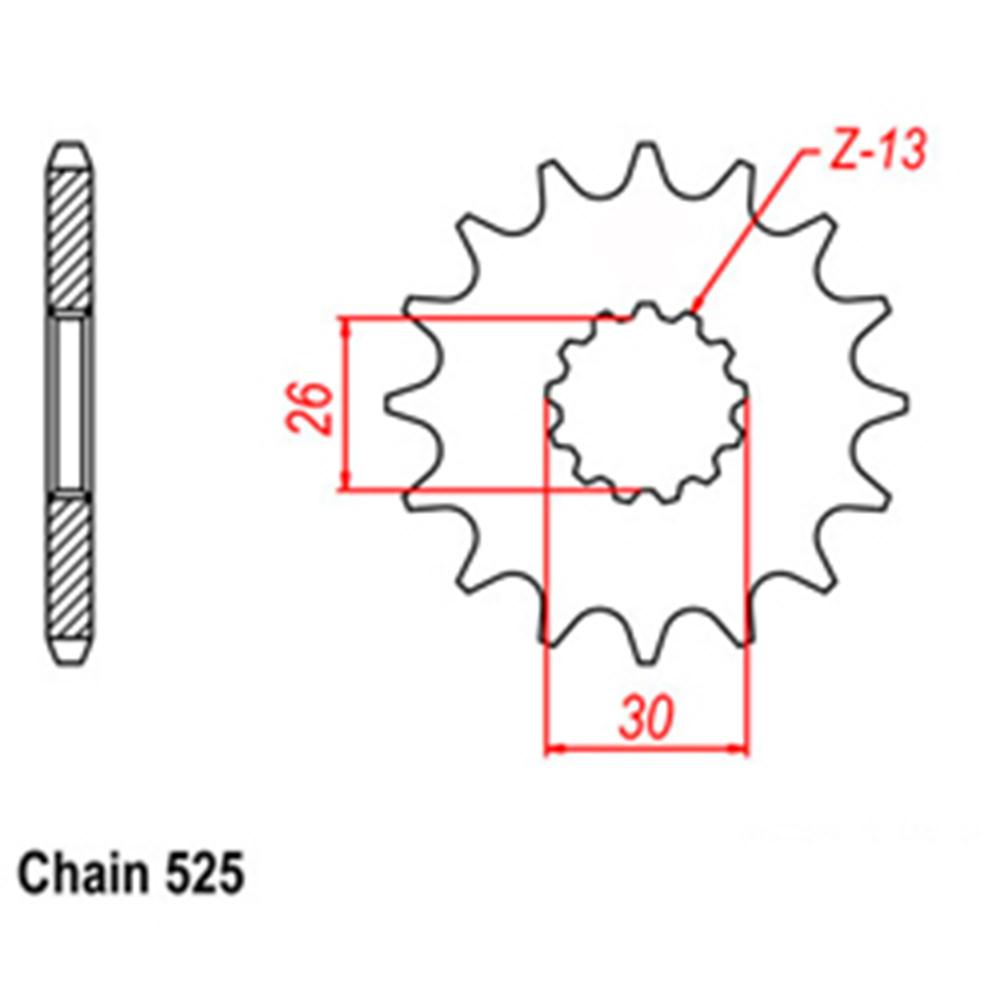 FRONT SPROCKET - STEEL WITH RUBBER CUSH 18T 525P