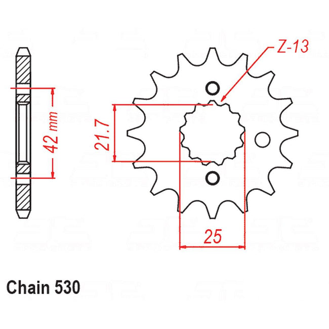FRONT SPROCKET - STEEL WITH RUBBER CUSH 15T 530P Hover Image