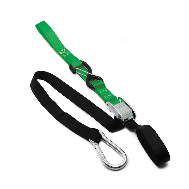 KMX Tie Down 25mm Snap Hook - Black/Green Soft Loop Main Image