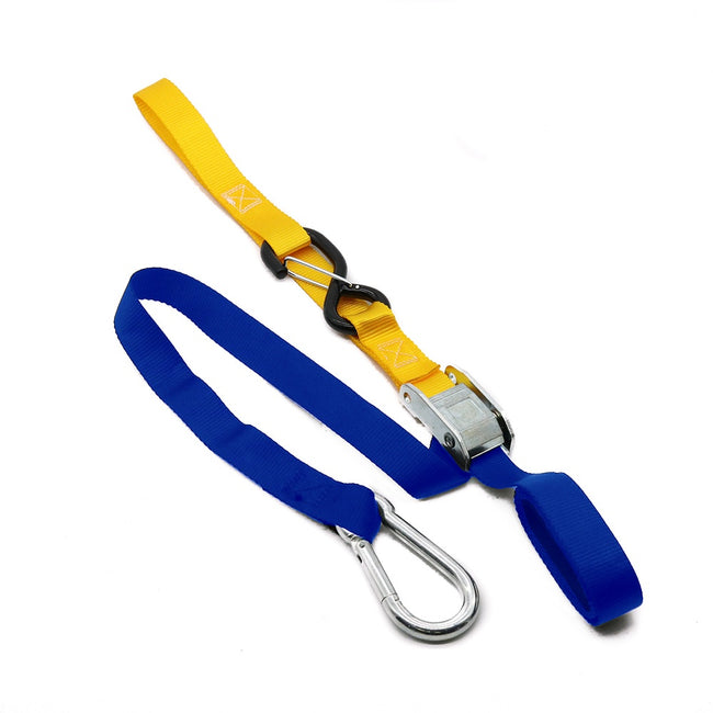 KMX Tie Down 25mm Snap Hook - Blue/Yellow Soft Loop Main Image