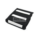 Kustom Hardware Seat Cover - Black w/ White Ribs Hover Image