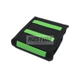 Kustom Hardware Seat Cover - Black w/ Green Ribs