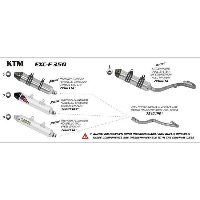 ARROW 72101PD Header Collector set - Stainless Hover Image
