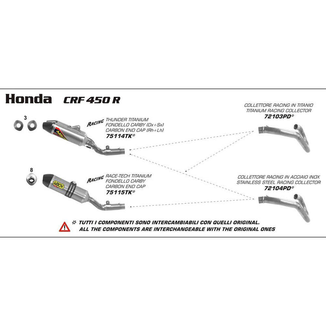 ARROW 72104PD Header Collector set - Stainless Hover Image