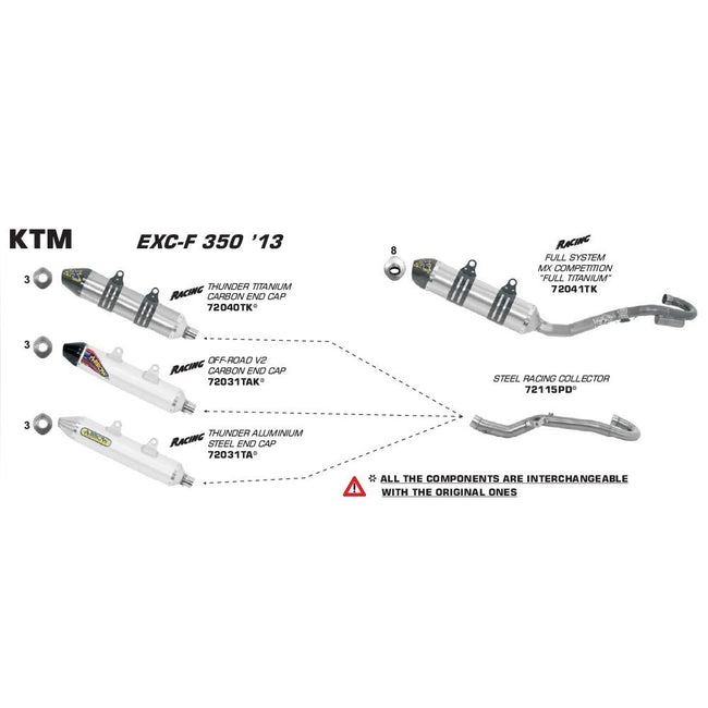 ARROW 72115PD Header Collector set - Stainless Hover Image