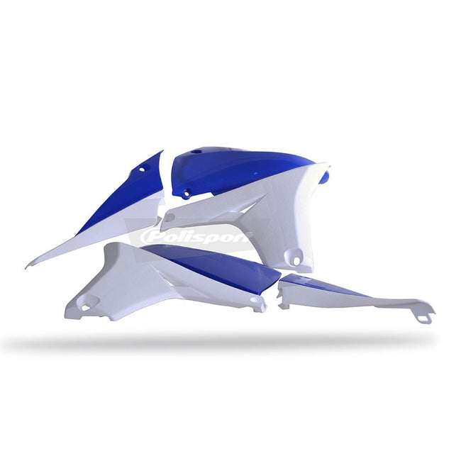 POLISPORT RADIATOR SHROUDS YAMAHA YZ450F 10-13 - BLUE/WHITE Hover Image