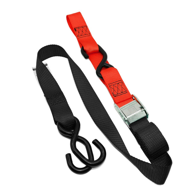KMX Tie Down 38mm Twin Hook - Black/Red Loop Main Image