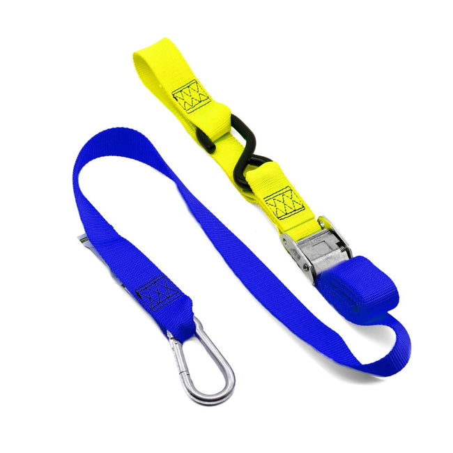 Kustom MX Tie Down 38mm Snap Hook - Blue/Yellow Loop Main Image
