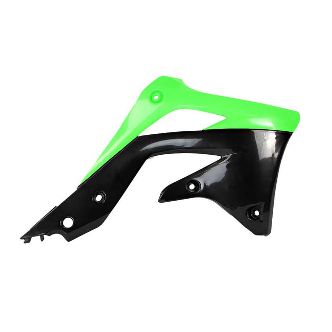 POLISPORT RADIATOR SHROUDS KAWASAKI KX450F 12-15 - GREEN/BLACK Hover Image