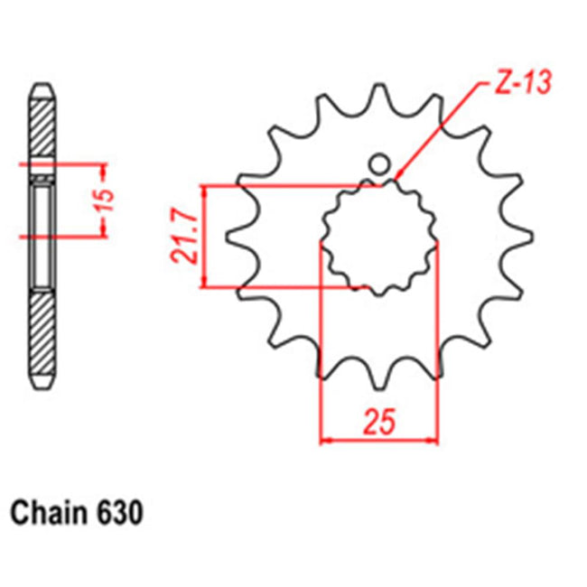 FRONT SPROCKET - STEEL  14T 630P Hover Image