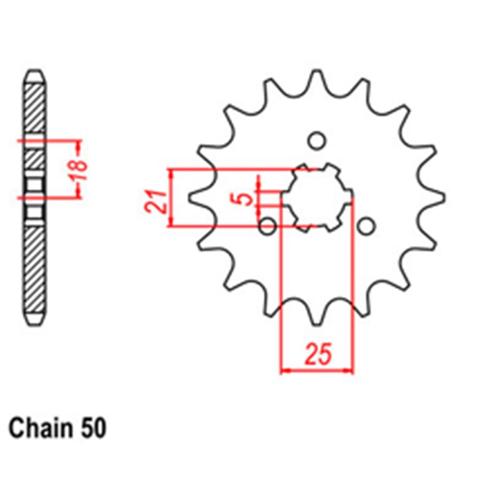 FRONT SPROCKET - STEEL  17T 530P (31-1A1-17)