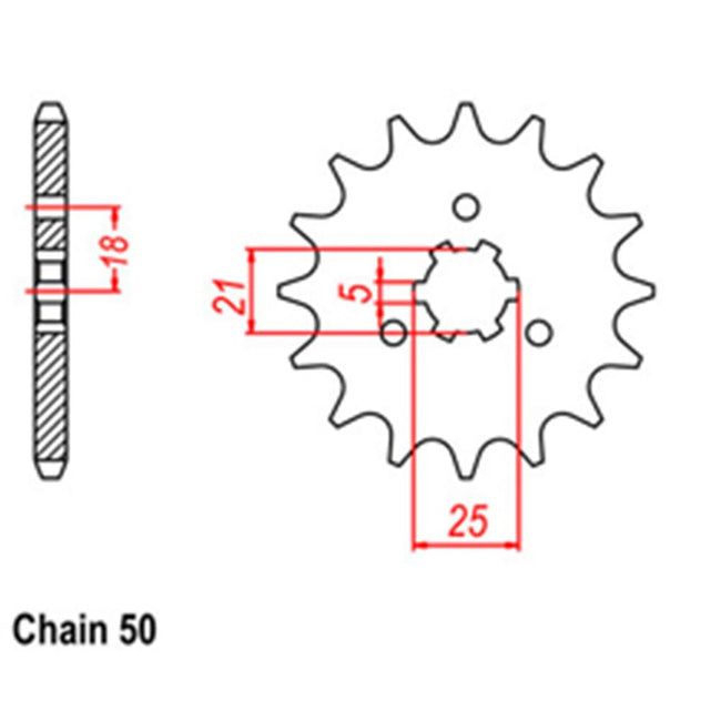 FRONT SPROCKET - STEEL  17T 530P (31-1A1-17) Hover Image