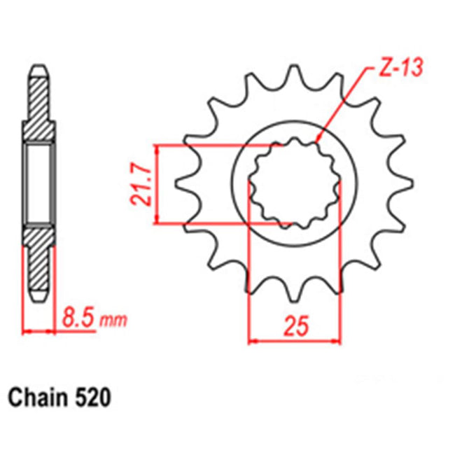 FRONT SPROCKET - STEEL  15T 520P (31-3LD-15) Hover Image