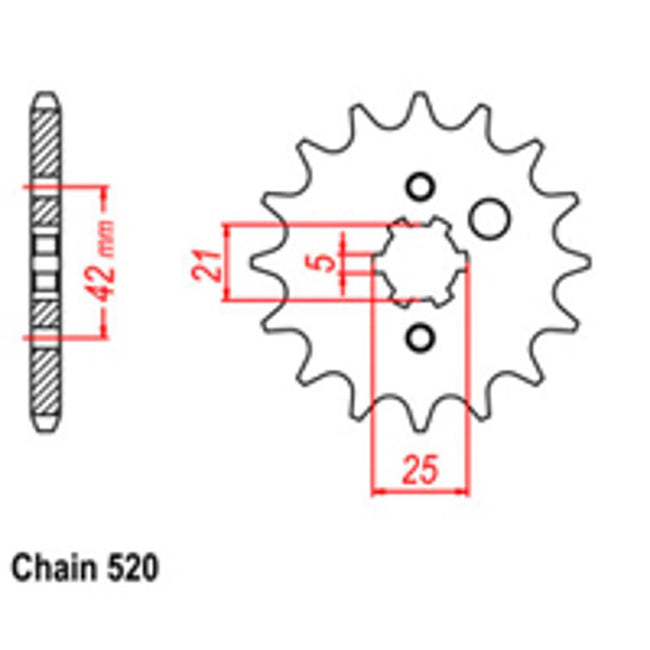 FRONT SPROCKET - STEEL  17T 520P D/D Hover Image