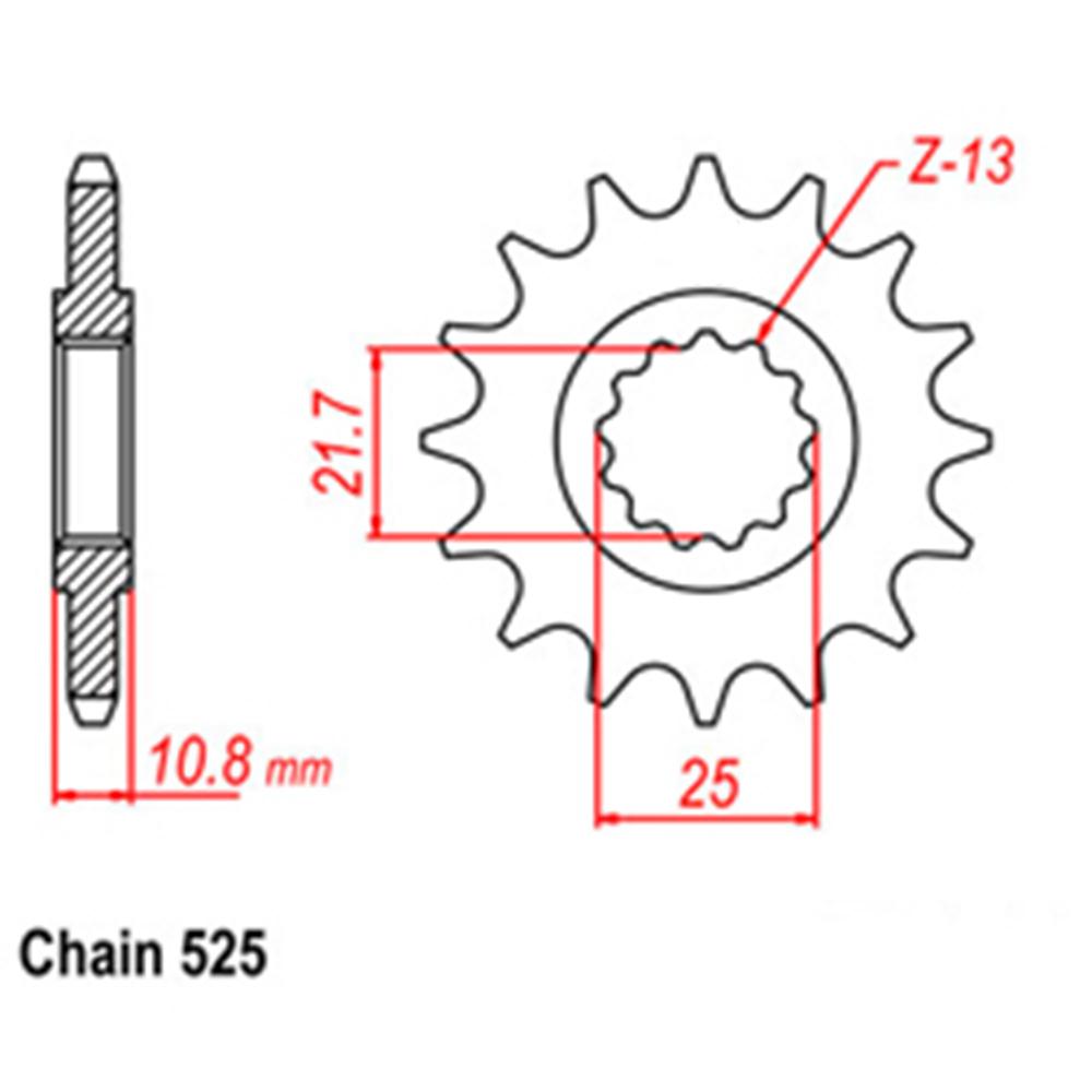 FRONT SPROCKET - STEEL  17T 525P (31-4AS-17)