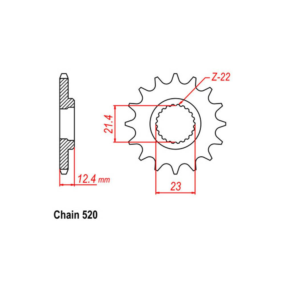 FRONT SPROCKET - STEEL  14T 520P (31-4D3-14)
