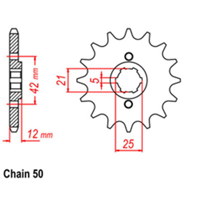 FRONT SPROCKET - STEEL  16T 530P (31-4G0-16) Hover Image