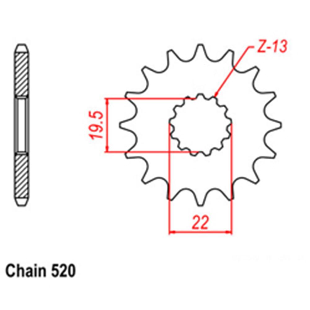 FRONT SPROCKET - STEEL  11T 520P (31-05C-11)