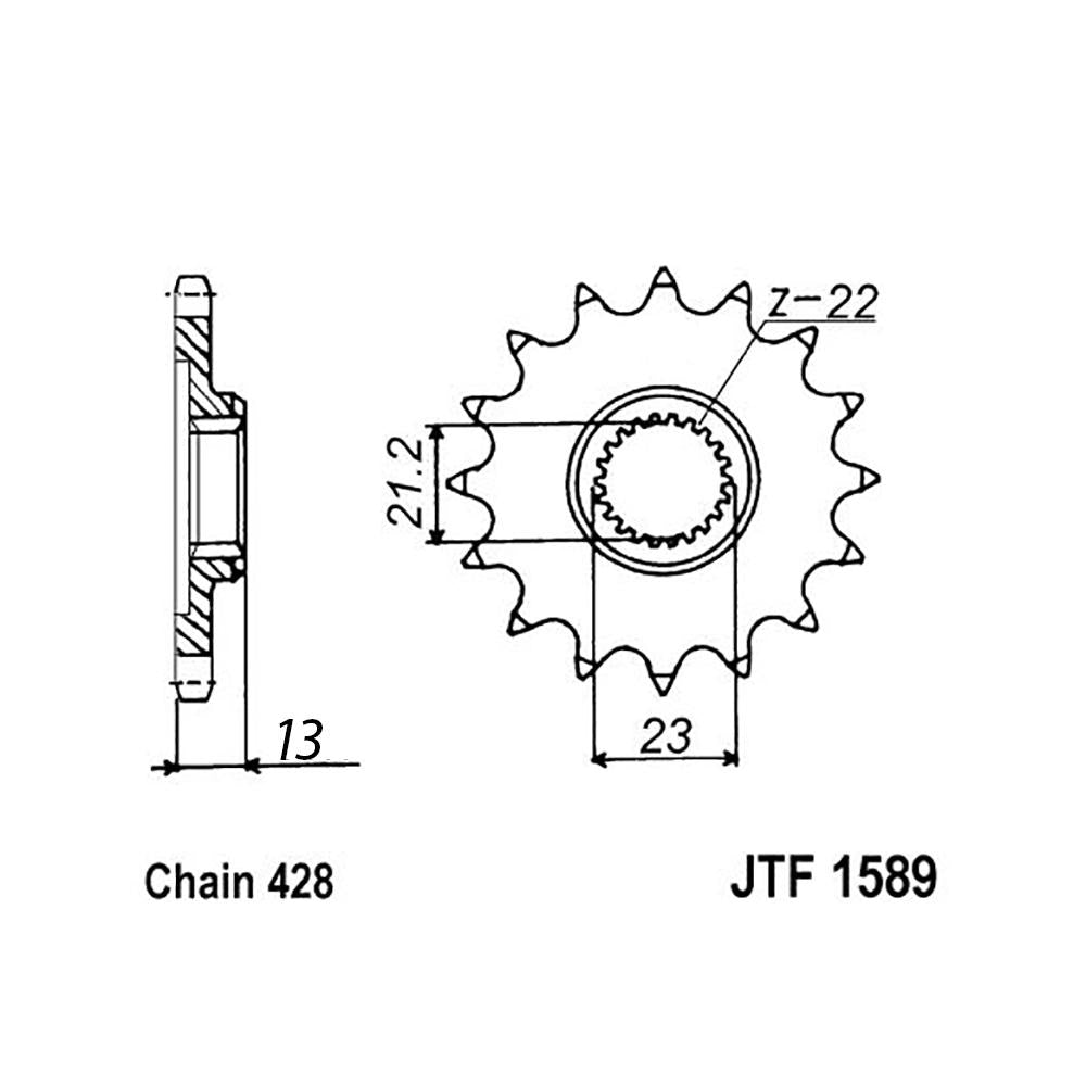 FRONT SPROCKET - STEEL  15T 428P (31-5BP-15)