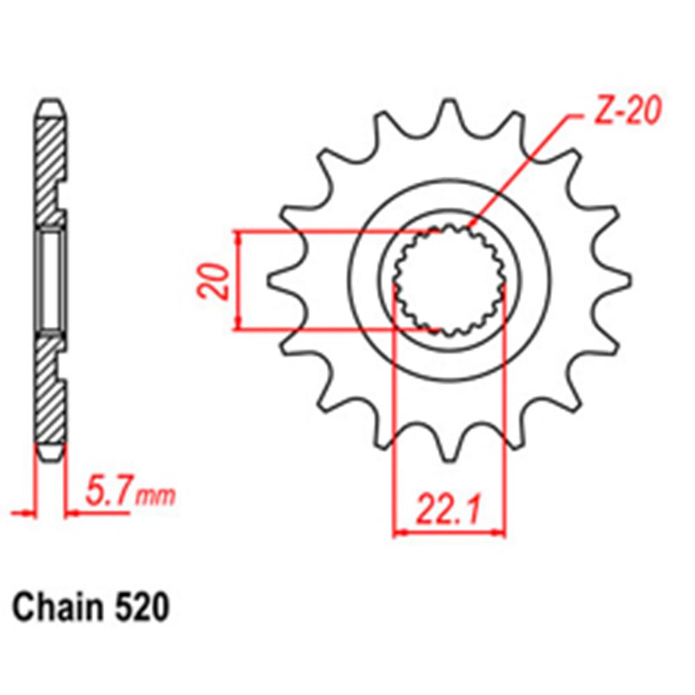 FRONT SPROCKET - STEEL  12T 520P (31-5NL-12)