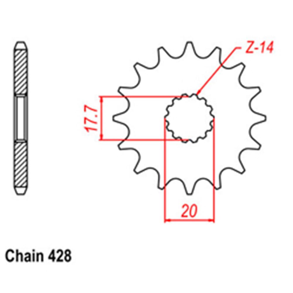 FRONT SPROCKET - STEEL  13T 428P (31-5PA-13)