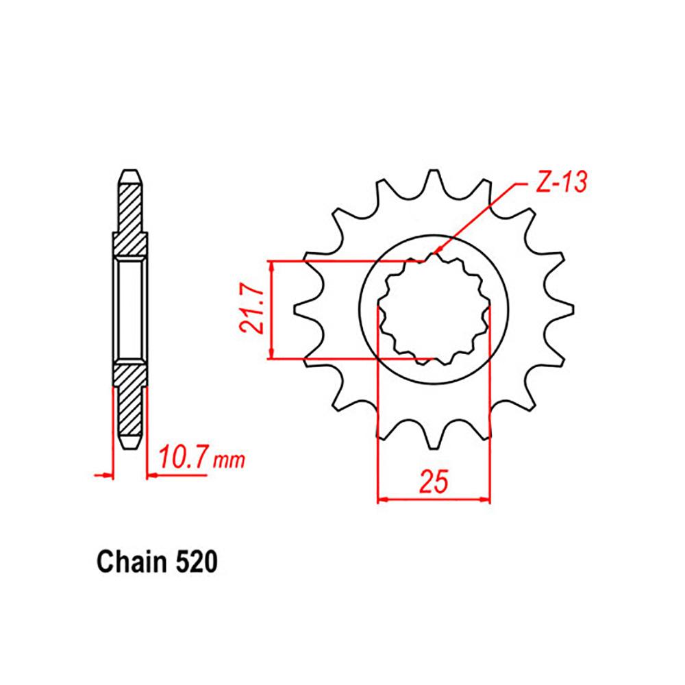 FRONT SPROCKET - STEEL  16T 520P (31-20S-16)