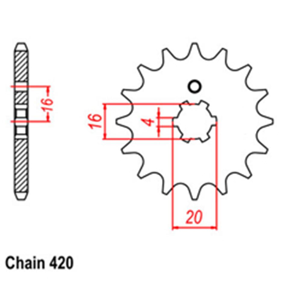 FRONT SPROCKET - STEEL  15T 420P (31-023-15)