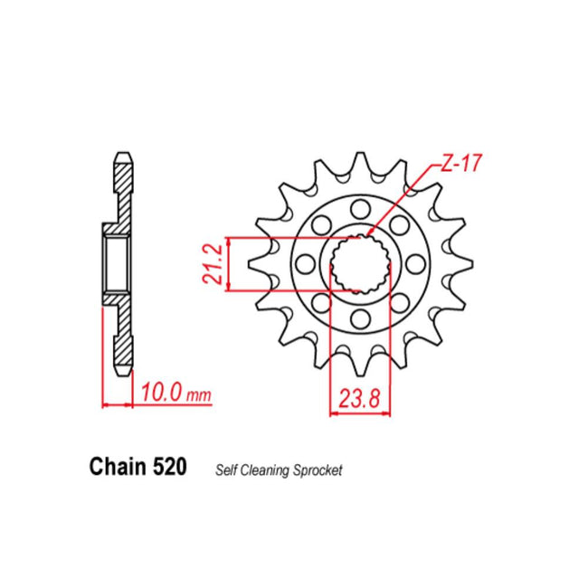 FRONT SPROCKET - STEEL  14T 520P (31-28H-14) Hover Image