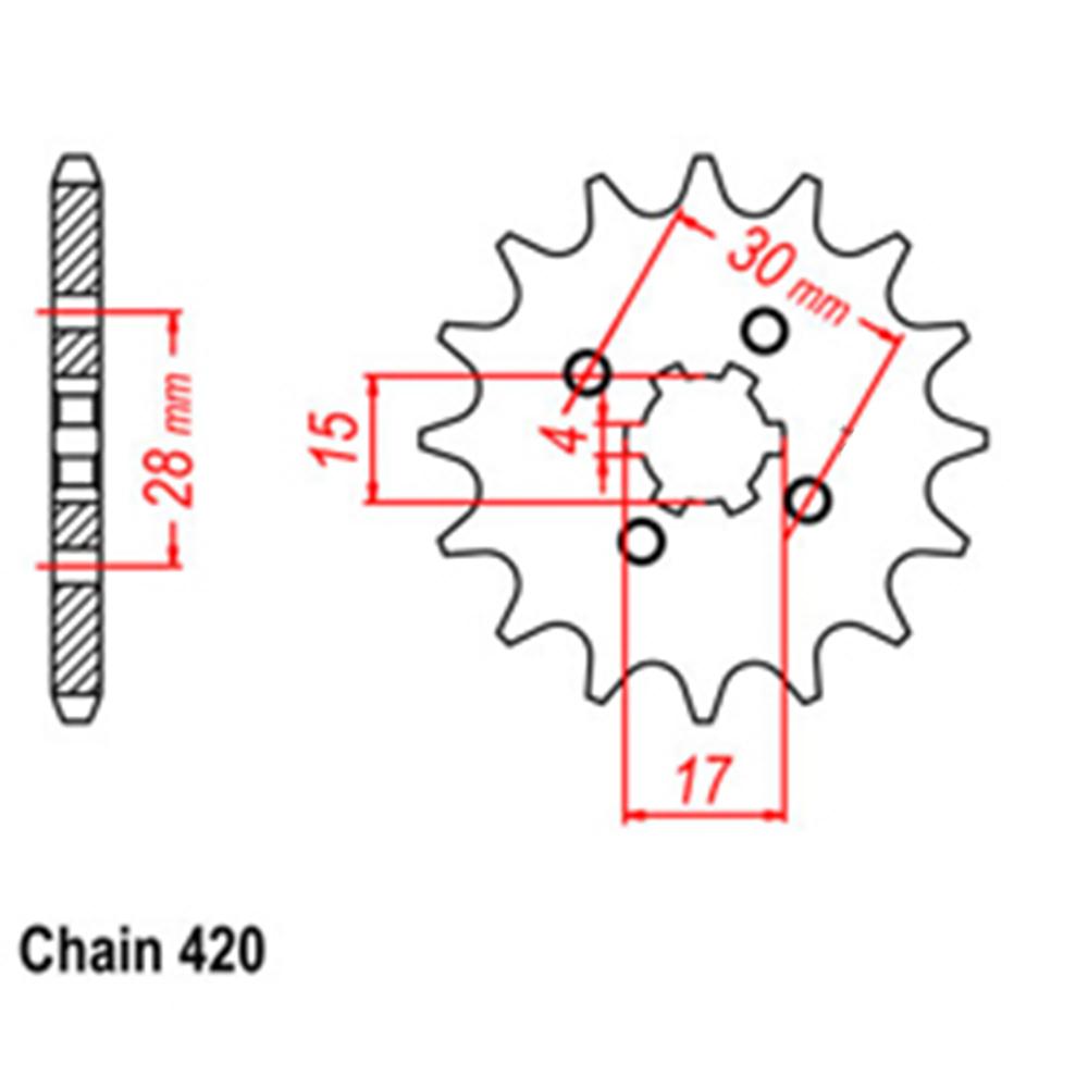 FRONT SPROCKET - STEEL  14T 420P D/D