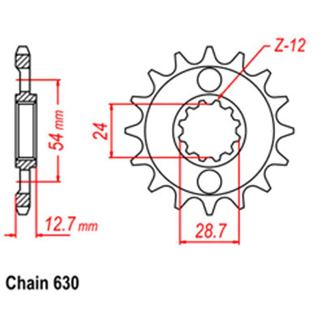 FRONT SPROCKET - STEEL  15T 630P (31-042-15) Hover Image