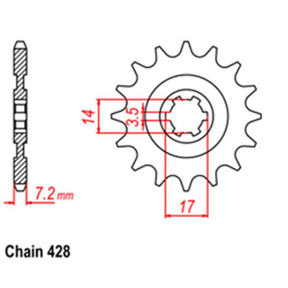 FRONT SPROCKET - STEEL  13T 428P (31-045-13)