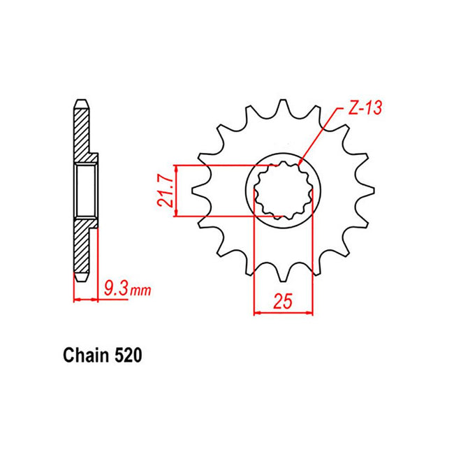 FRONT SPROCKET - STEEL  15T 520P (31-054-15) Hover Image