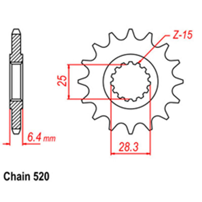 FRONT SPROCKET - STEEL  14T 520P (31-83G-14) Hover Image