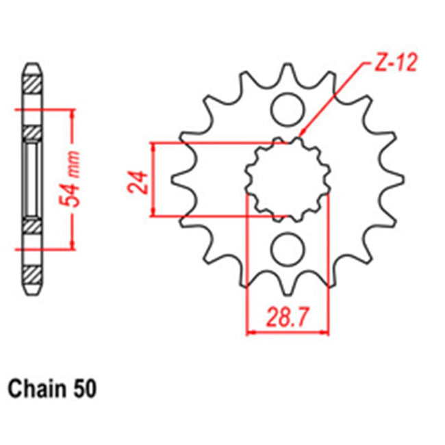 FRONT SPROCKET - STEEL  18T 530P (31-106-18) Hover Image
