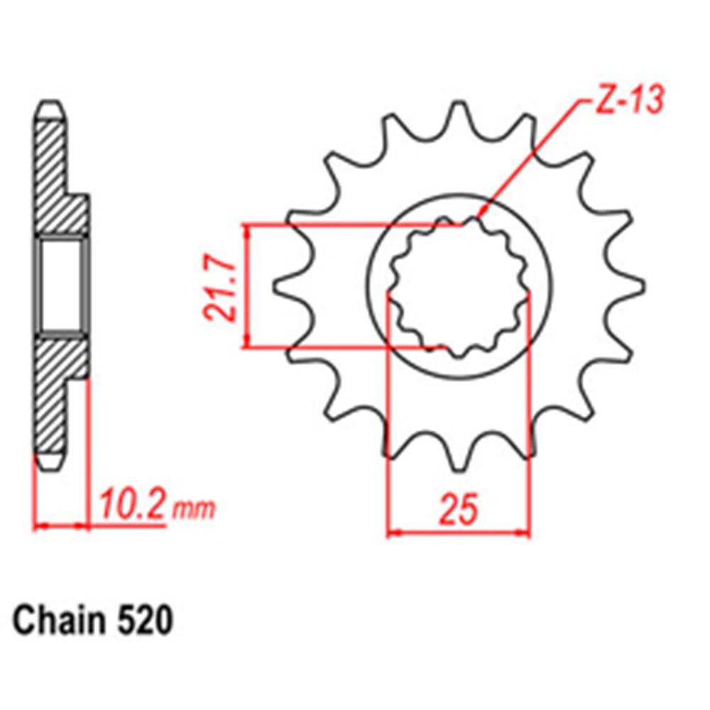 FRONT SPROCKET - STEEL  12T 520P (31-127-12)