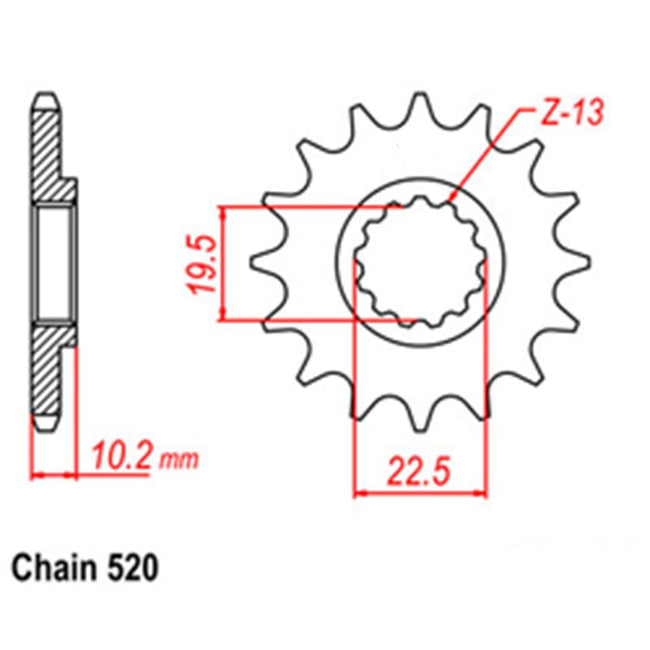 FRONT SPROCKET - STEEL  11T 520P (31-143-11) Hover Image