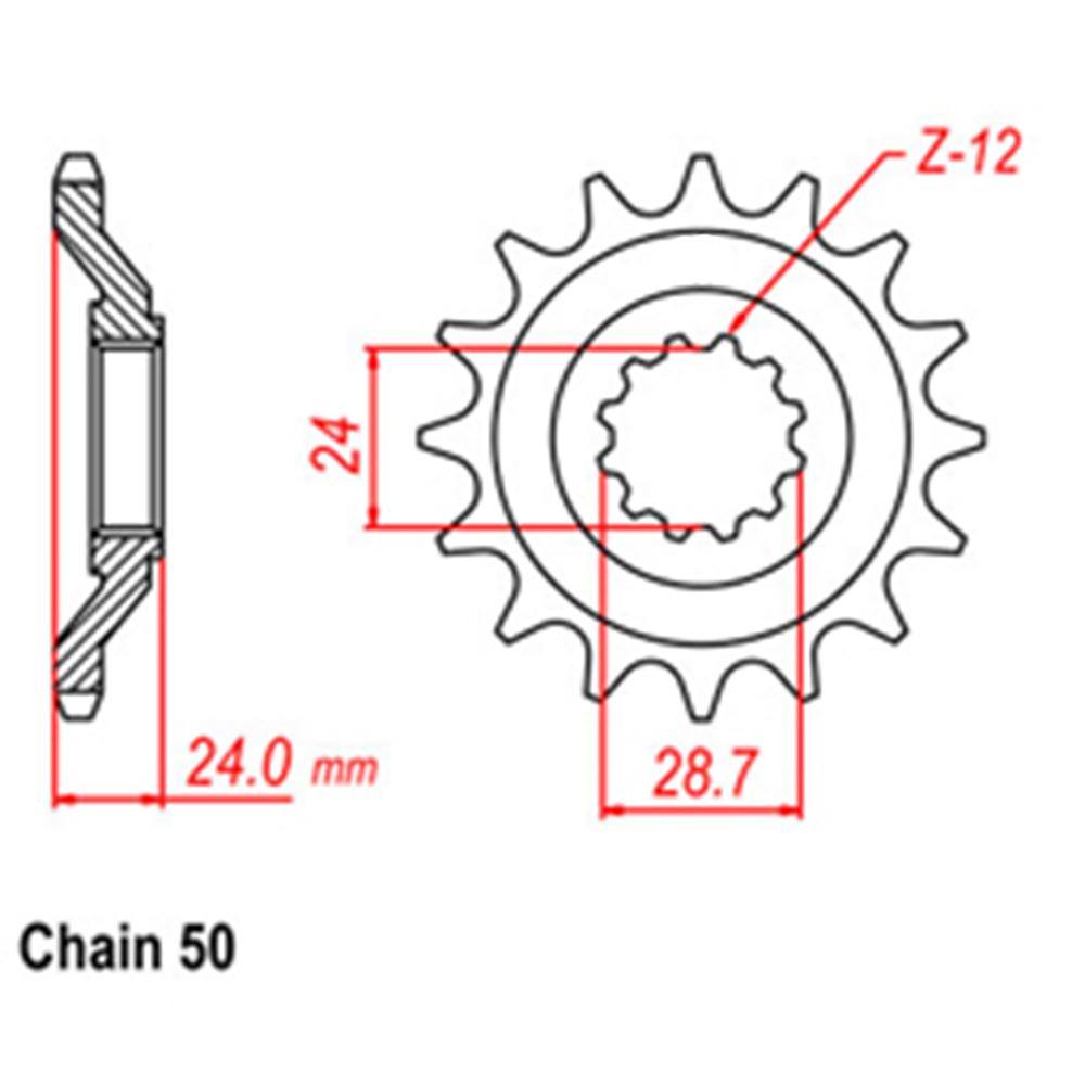 FRONT SPROCKET - STEEL  17T 530P (31-162-17)
