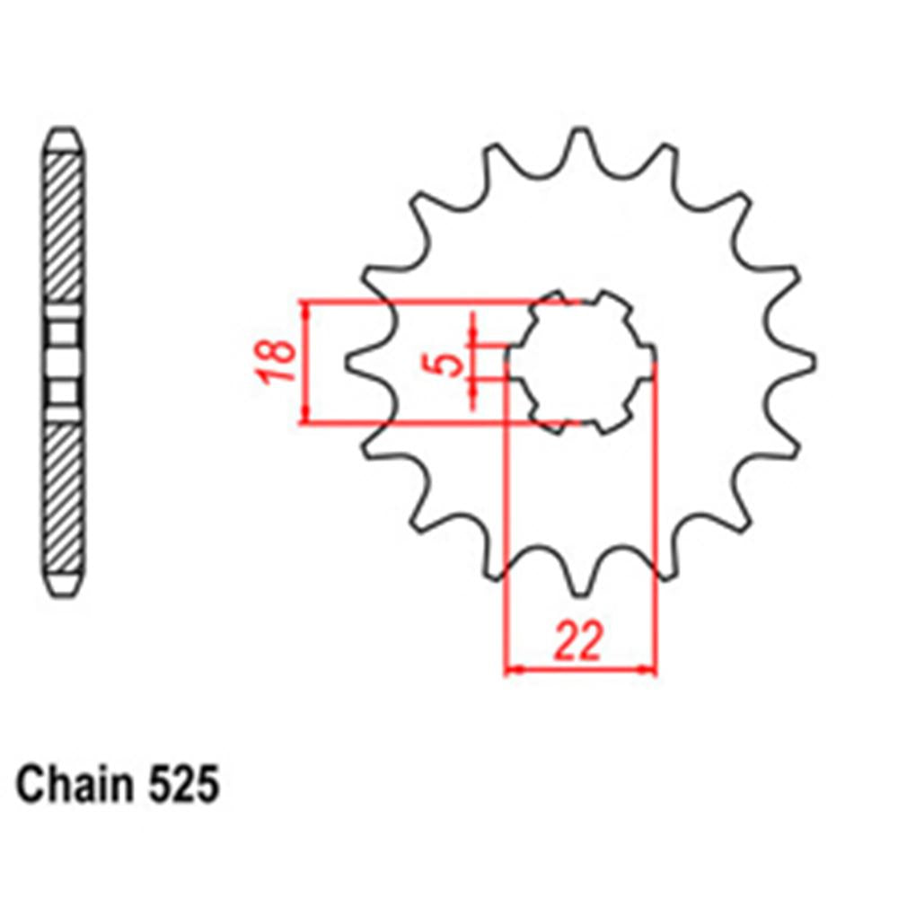 FRONT SPROCKET - STEEL  15T 525P (31-187-15)