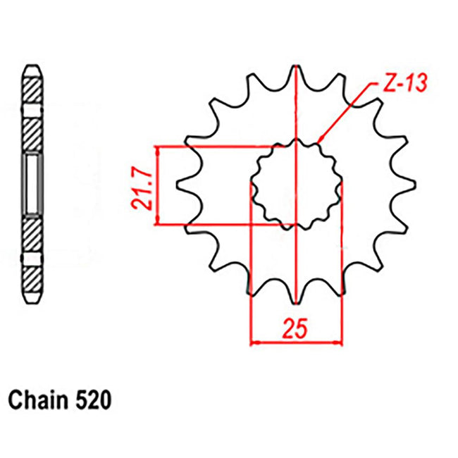 FRONT SPROCKET - STEEL  12T 520P (NOT D/D) Hover Image