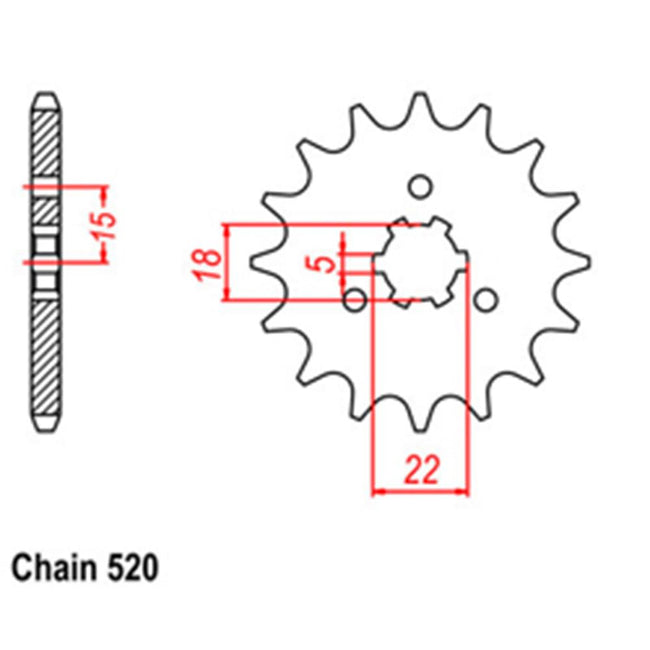 FRONT SPROCKET - STEEL  11T 520P (31-223-11) Hover Image