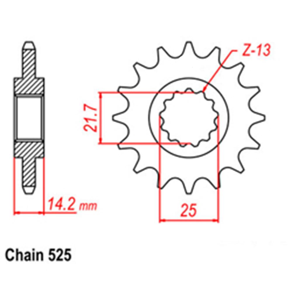 FRONT SPROCKET - STEEL  15T 525P (31-246-15)