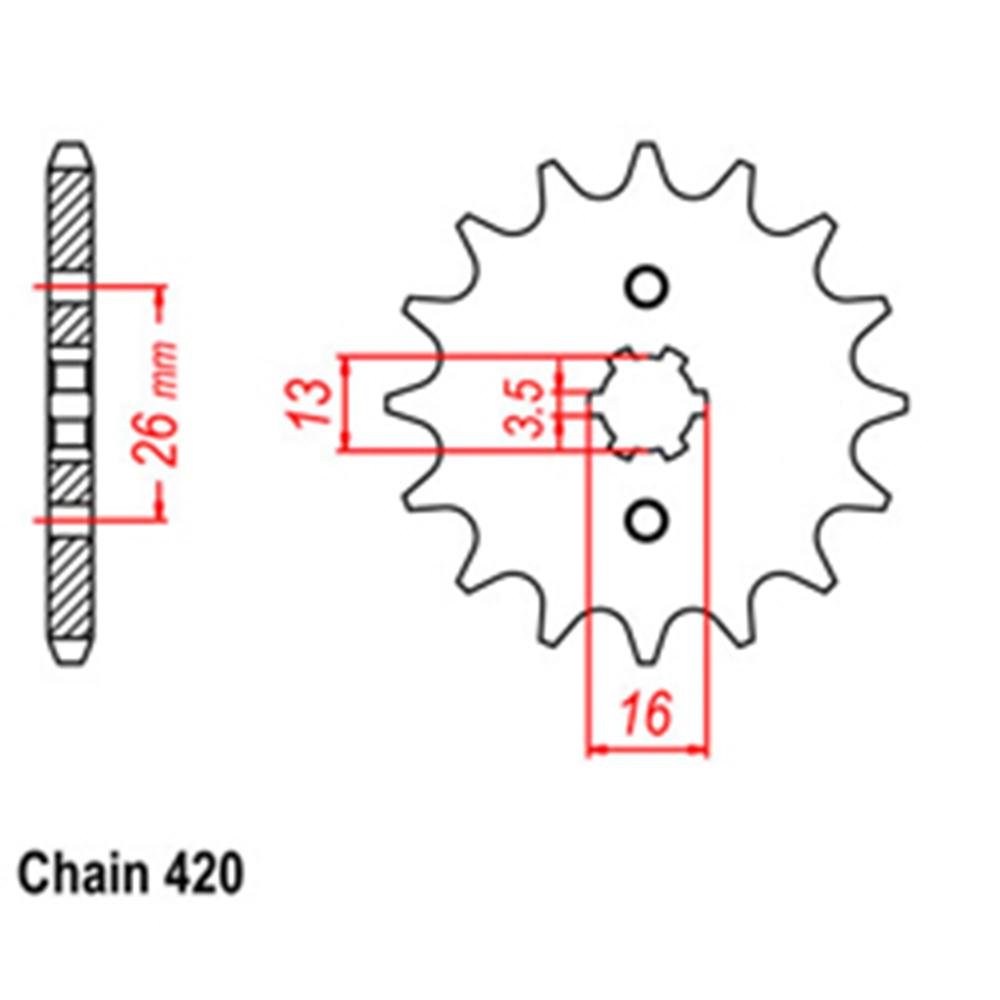 FRONT SPROCKET - STEEL  14T 420P (31-257-14)