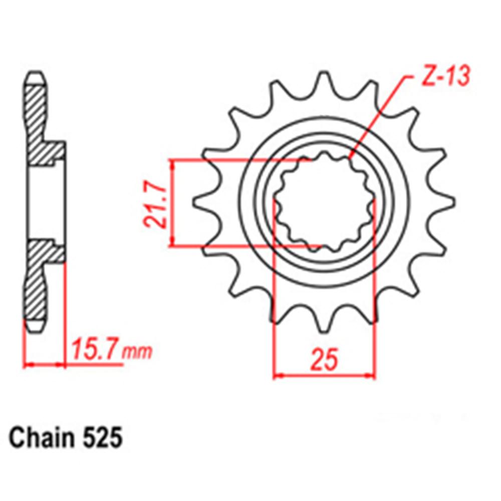 FRONT SPROCKET - STEEL  15T 525P (31-288-15)