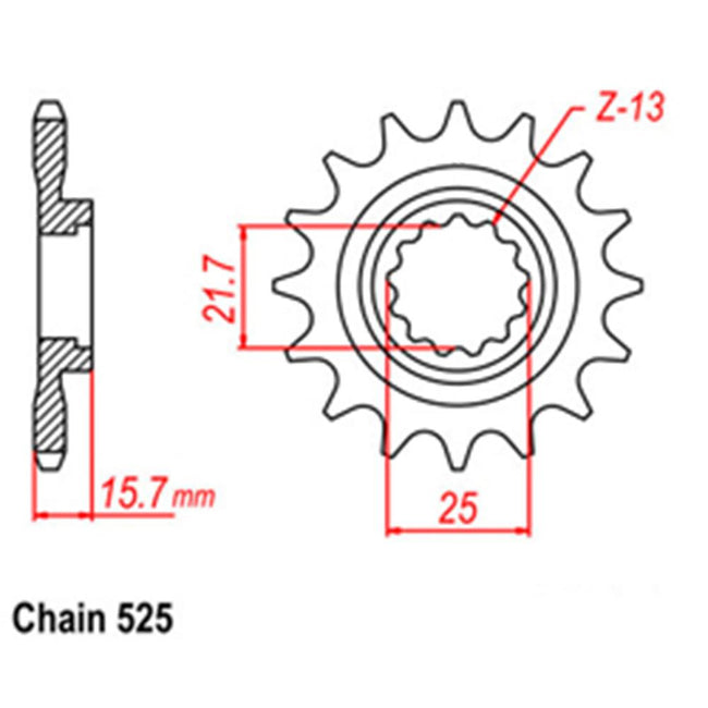 FRONT SPROCKET - STEEL  15T 525P (31-288-15) Hover Image