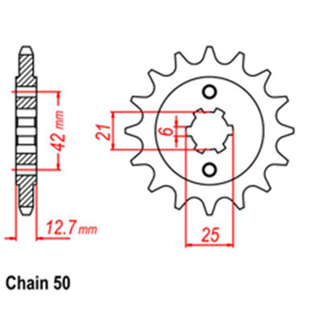 FRONT SPROCKET - STEEL  16T 530P (31-300-16) Hover Image