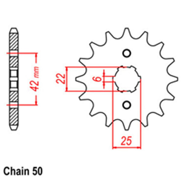 FRONT SPROCKET - STEEL  16T 530P (31-348-16) Hover Image