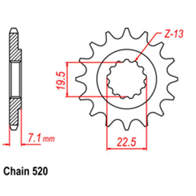 FRONT SPROCKET - STEEL  16T 520P (31-374-16) Hover Image