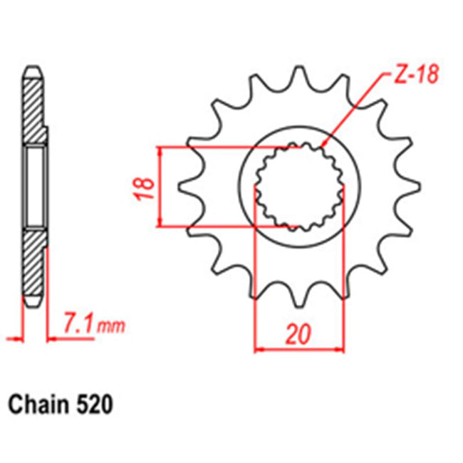 FRONT SPROCKET - STEEL  11T 520P (31-415-11) Hover Image