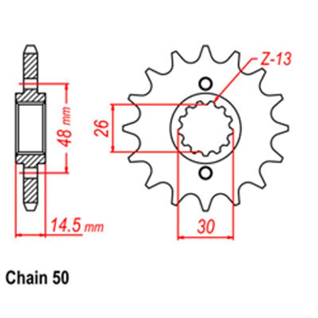 FRONT SPROCKET - STEEL  15T 530P (31-438-15) Hover Image